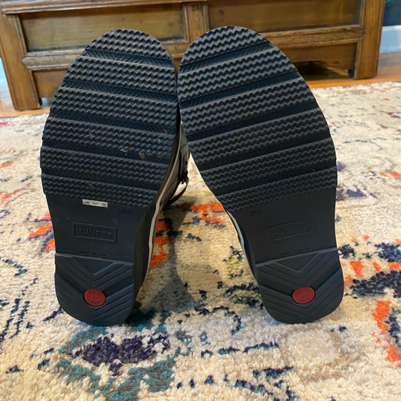 Hunter Wedge Rain Boots Back Strap Navy - Picture 4 of 6